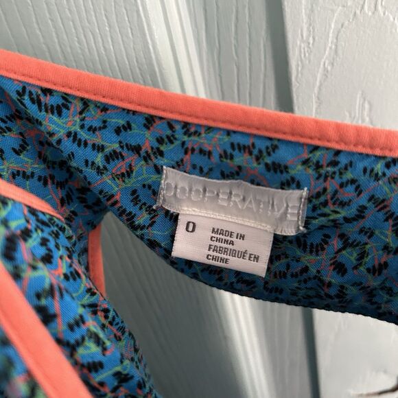 Cooperative Y2K Babydoll Mini Dress 0 Abstract Rave Sleeveless Back Cutout - Picture 4 of 9